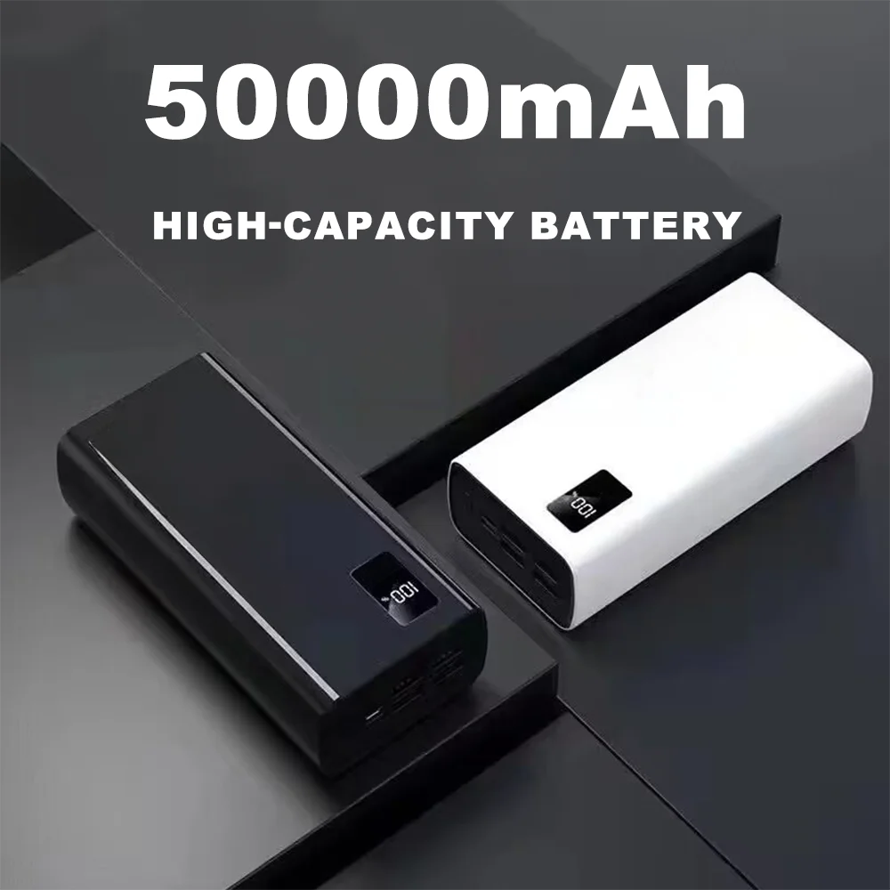 Banque d'alimentation de voyage 50000mAh avec 5 sorties et 2 entrées batterie externe haute capacité pour iPhone Samsung Galaxy