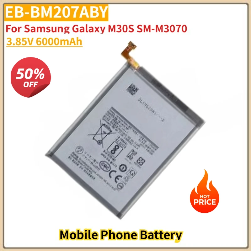 

3.85V 6000mAh EB-BM207ABY Phone Battery For Samsung Galaxy M30S SM-M3070 Brand-New High Quality