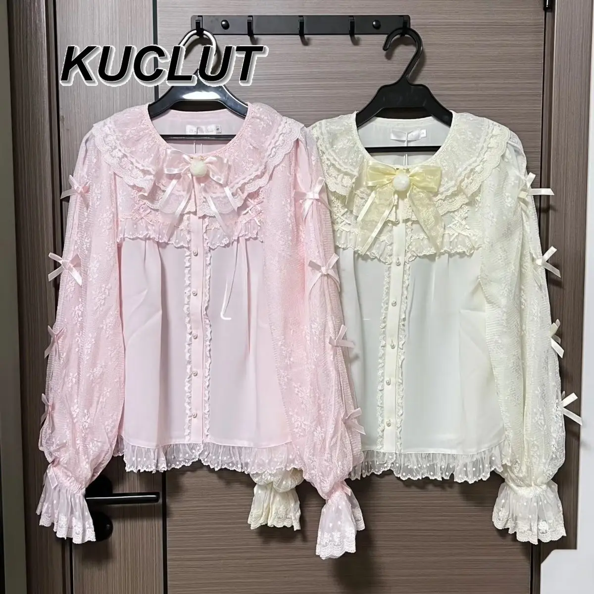 

Original Design Lolita Style Sweet Cute Bow JSK Casual Shirt Inner Wear Fashion Spring Autumn Long Sleeve Tops for Women