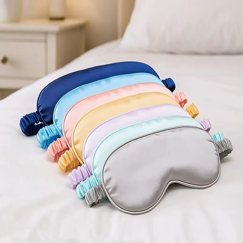 Double-Sided Silk Sleeping Eyeshade Light Blocking Breathable Travel Sleep Eye Mask Shields Protective Safety Goggle Eye Wear
