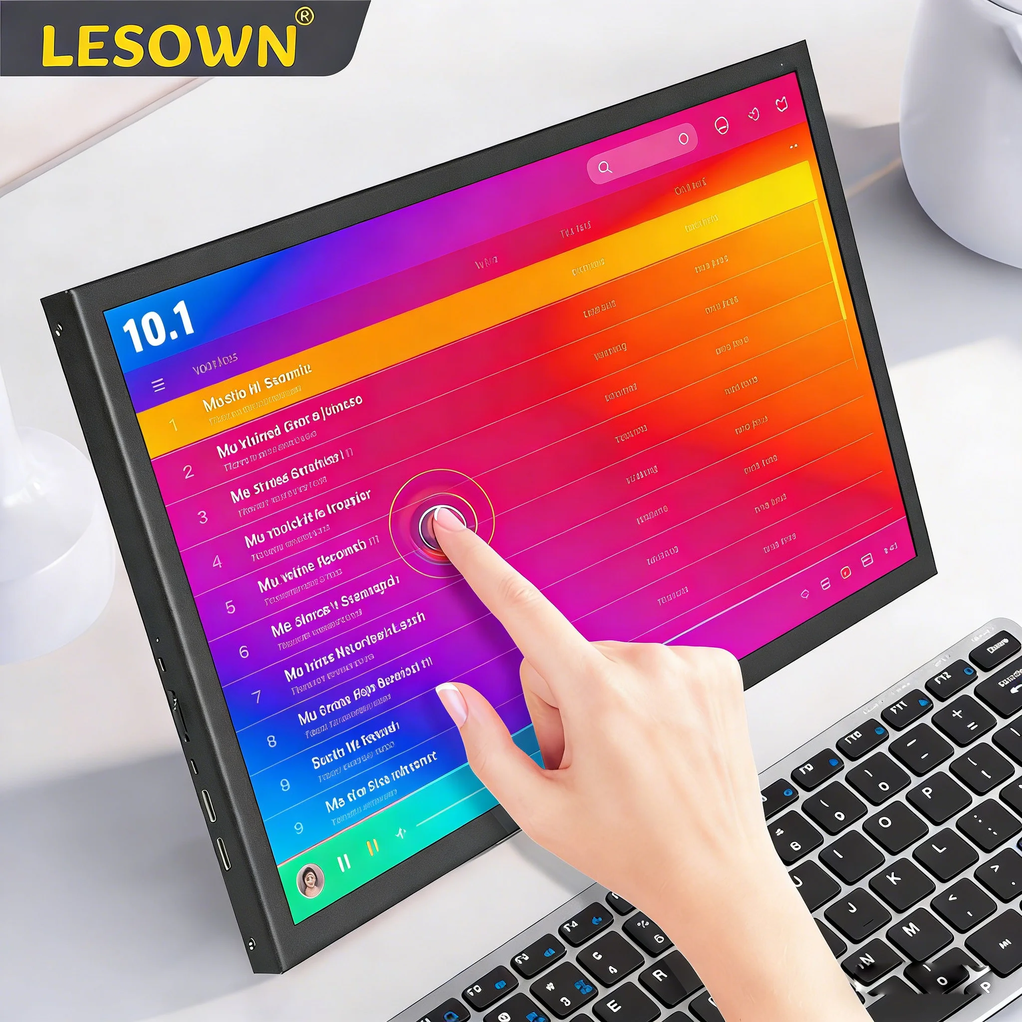 

Вспомогательный экран LESOWN 10.1 дюйма 2560x1600 USB C, портативный мини-монитор, Plug & Play, дополнительный дисплей для просмотра текстов песен