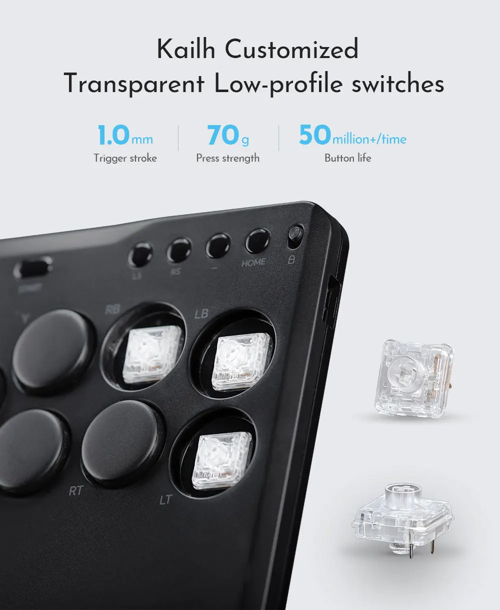 Haute42 Arcade Joystick Hitbox Leverless Controller Fight Sticks For PC / Ps4 /Switch Mini Hitbox Fighting Game Arcade Stick