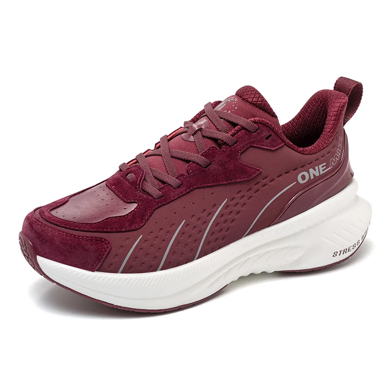 ONEMIX-Chaussures de course en cuir pour hommes et femmes, baskets d'entraînement, de sport, de marche, de jogging, chaudes, résistantes à l'usure, collection hiver 2024