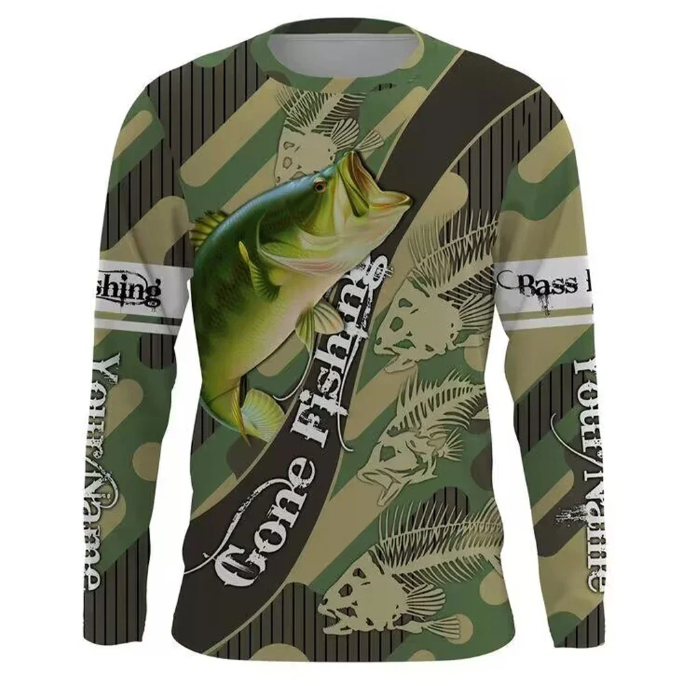 Men Long-Sleeved Sun Protection Fishing Shirt Unisex 3D Print Plus-Size Quick Drying Fishing Shirt Youth Outdoor Fishing T-Shirt