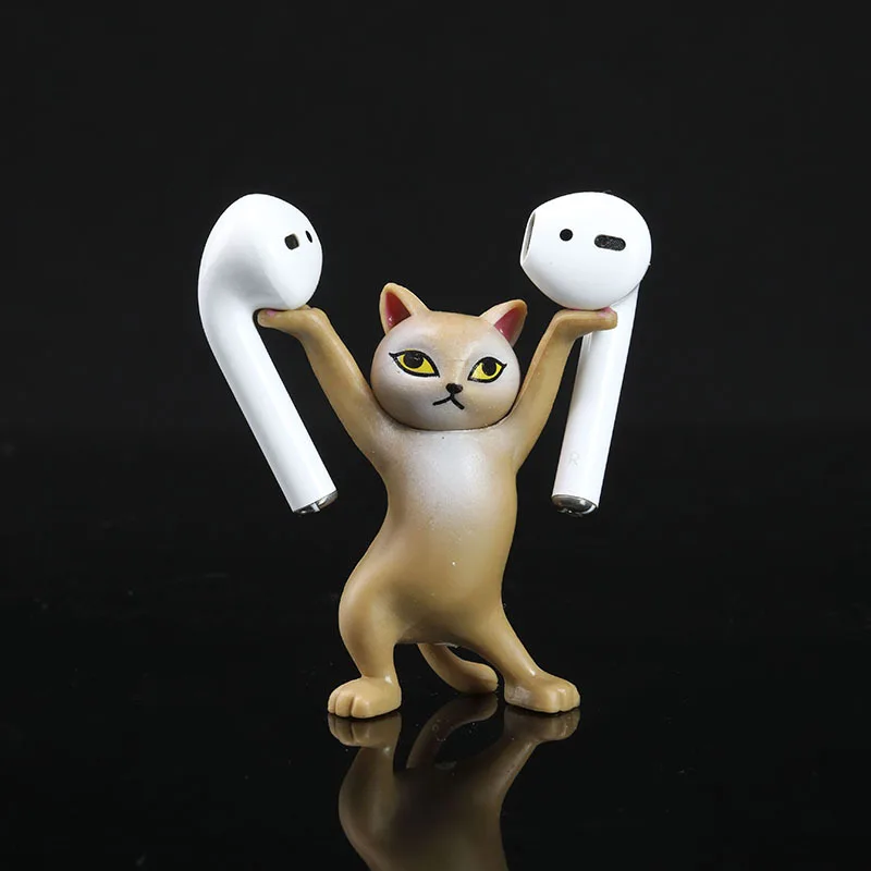 Earphone Bracket Convenient Practical Organizer Trending Dancing Cat Storage Set Toy Fun Funny Gifts Innovative Home Decoration