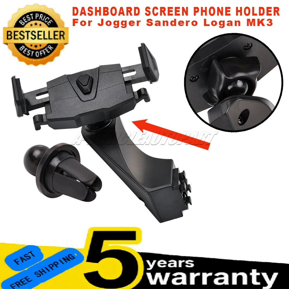 Soporte negro para teléfono móvil para el salpicadero de Sandero Logan MK3, 1 unidad, accesorios para coche