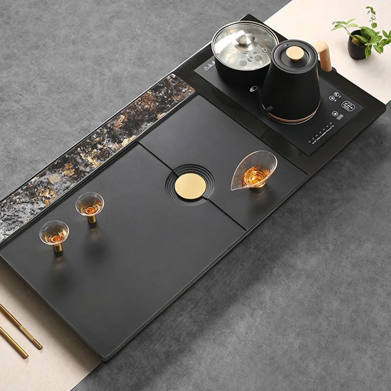 Portable Home Tea Ceremony Accessories Chinese Smart Desk Chinese Decorative Square Tray Gong Fu Plateau Repas Furniture