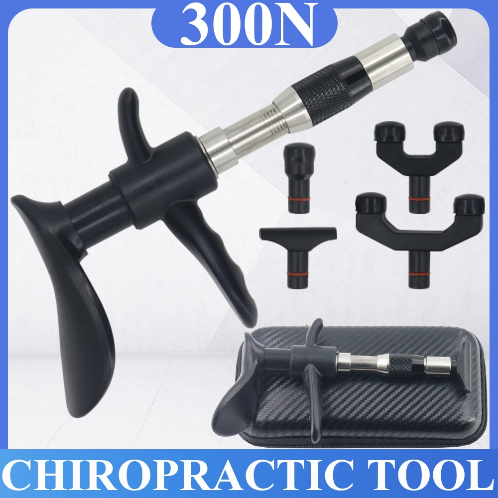 

Chiropractic Adjusting Tool Manual Body Massager Spinal Corrector 4Heads Professional Correction Treatment Spine Massage Gun New