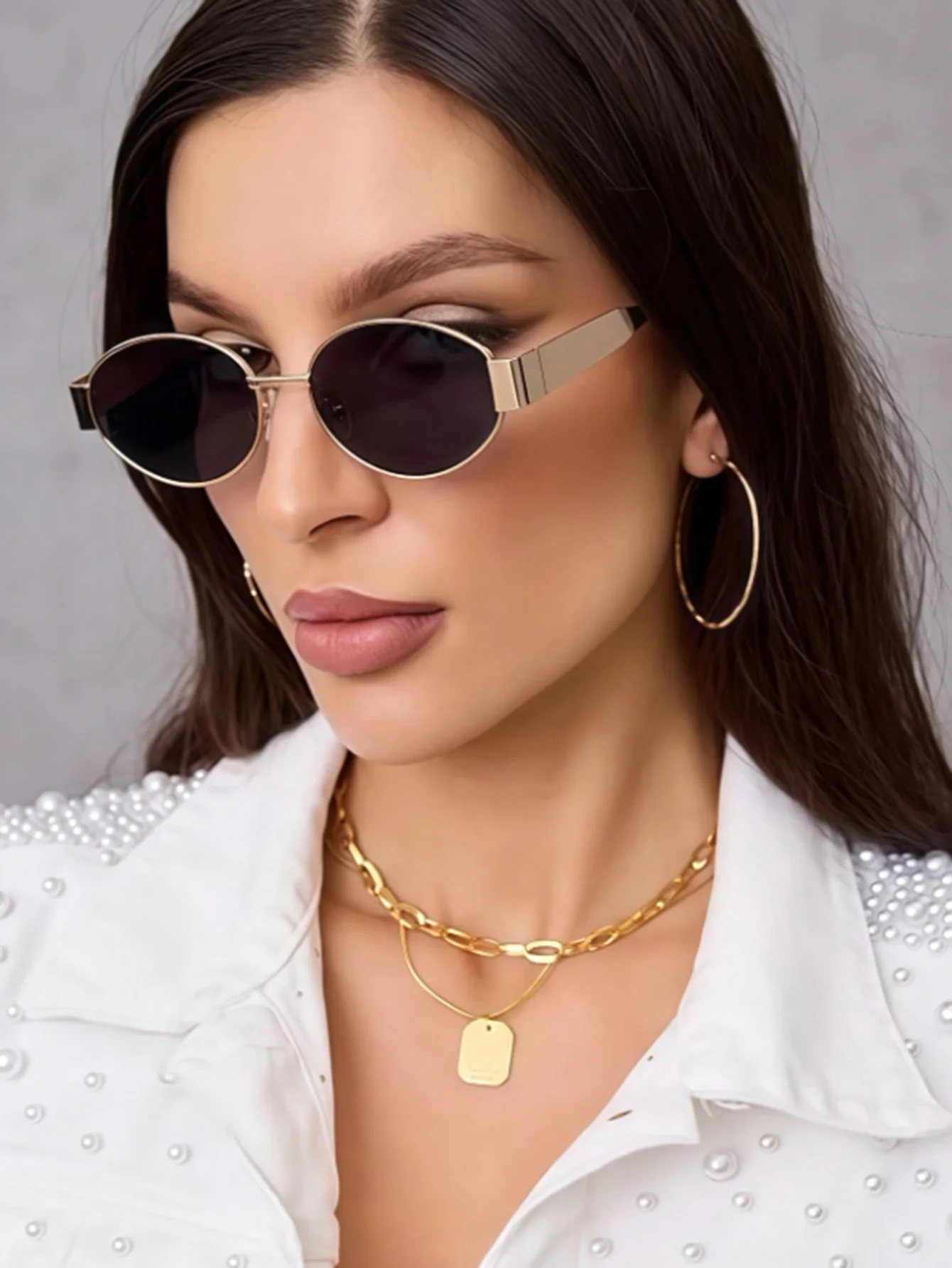 3Pcs Fashionable Oval Metal Frame Glasses Set, Durable Pc Lenses, Daily Casual Wear Accessories, Unisex