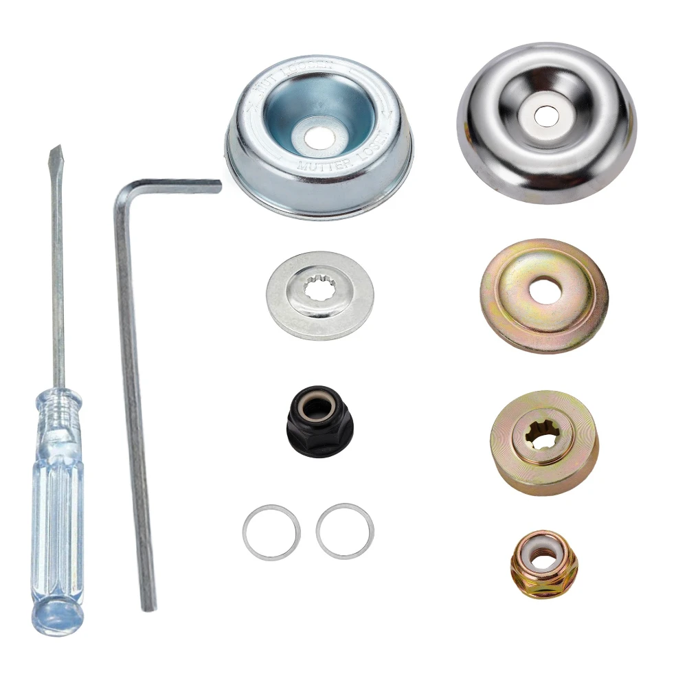 

11PCS Set Lawn Mower Grass Trimmer Head Adapter Nut Fixing Kit Lawnmower Blade for Garden Tools Parts