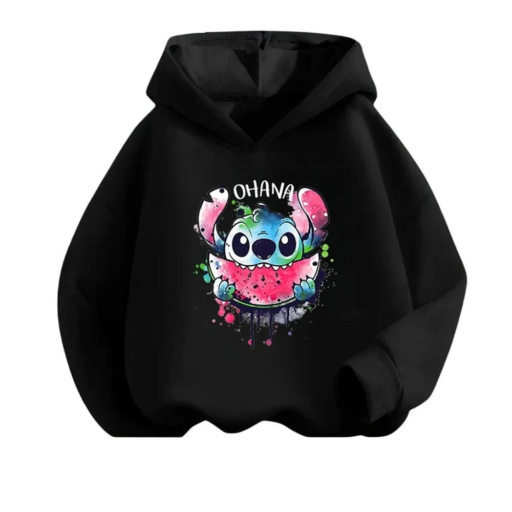 Children's Kawaii Stitch Children's Trucksuit Clothing 3-14 Years Old Boys and Girls Clothing Street Casual Sports Sweatshirt