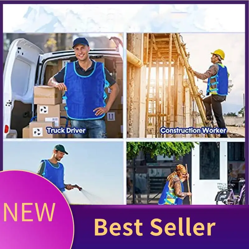 

ABLU-2 Pcs Cooling Vest With 48 Pcs Ice Pack Adjustable Ice Vest For Men Women Hot Weather Working Running Fishing Cycling