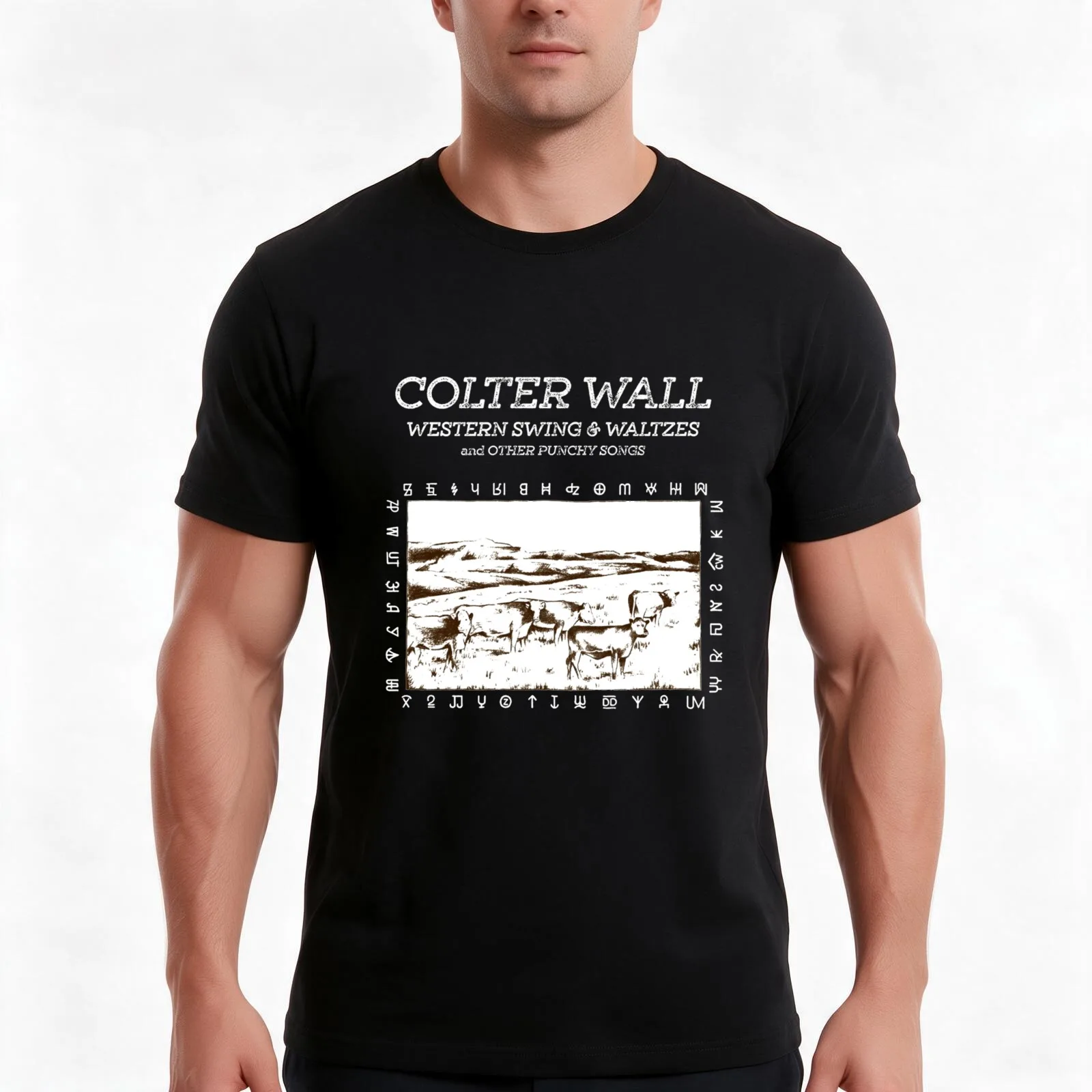 Colter Wall Western Tour 2020 nekat12 ao den T-Shirt, Summer Casual Cotton Tee, Oversized Streetwear Tops, Vintage Graphic Print