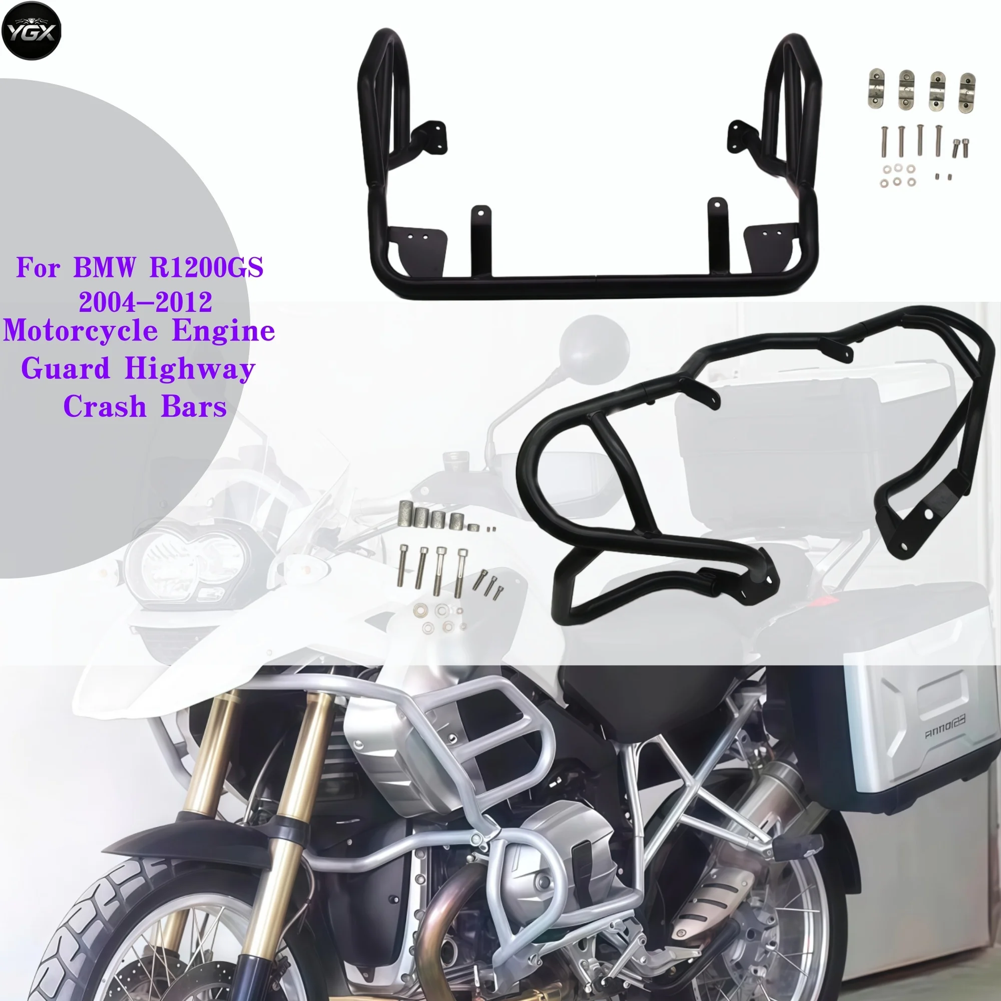 Motorcycle Engine Guard Highway Crash Bars Bumper Anti Drop Bar Tank Protector For BMW R1200GS 2004-2012 Accessories