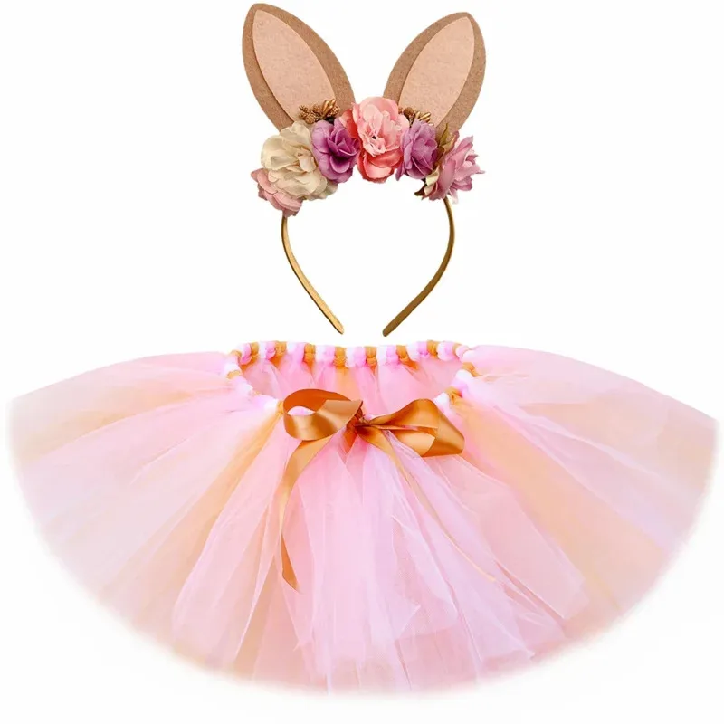 

Baby girls Easter Bunny tutu skirt costume fluffy pink tutu toddler girls mini tulle skirts rabbit dress up Outfit Kids clothes
