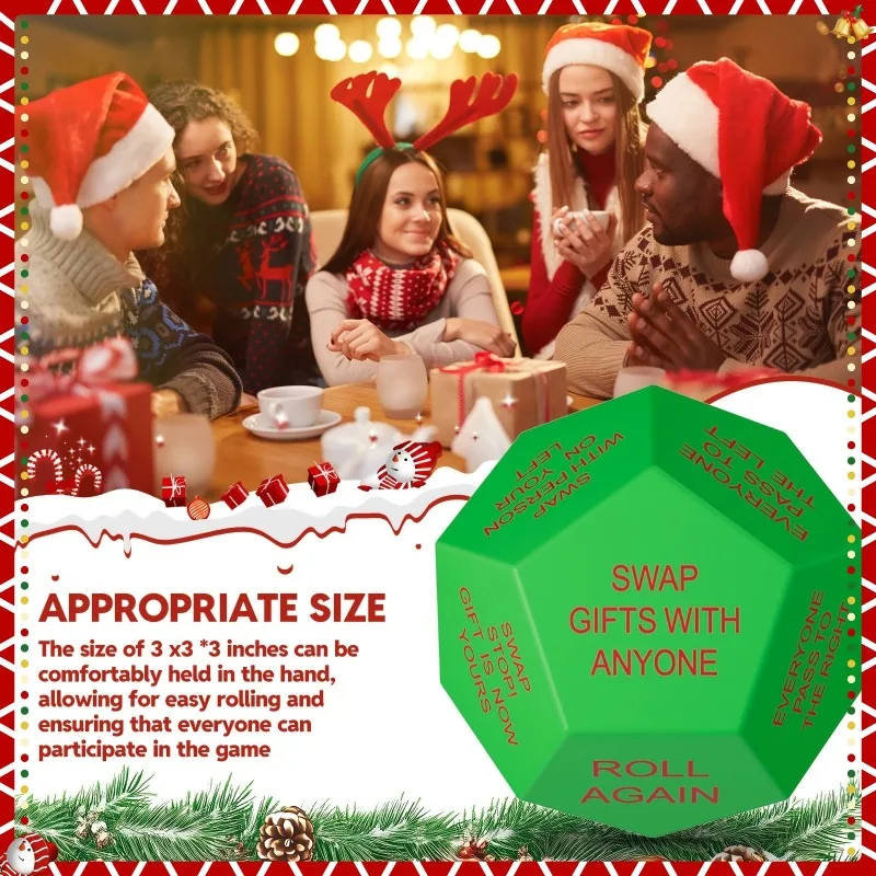جديد سانتا مبادلة هدية تبادل النرد حفلة عيد الميلاد لعبة لعبة النرد متعدد السطوح لمتعة عطلة