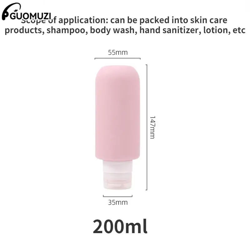 1pcs 200ml Large Capacity Portable Silicone Travel Refillable Bottle Shampoo Body Wash Emulsion Bottle Outdoor Travel Container