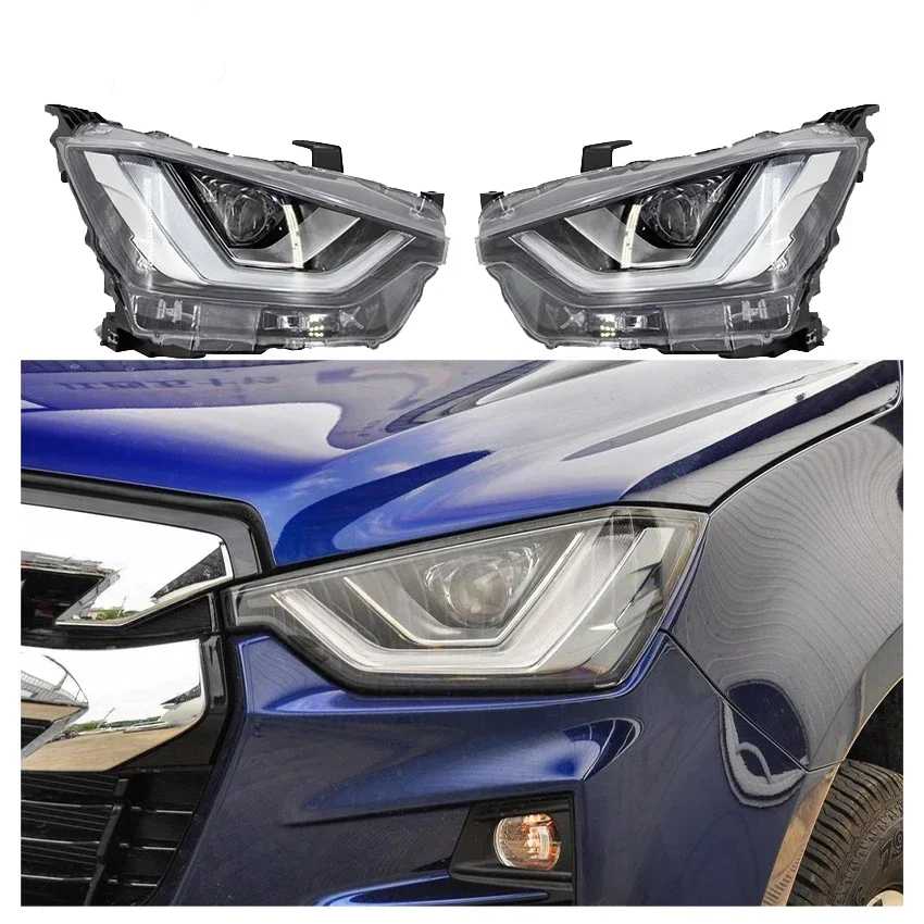 Pair Left&Right Headlight Assembly For Isuzu DMAX 2020 2021 High Configuration Headlamp Head Lamp Head Light