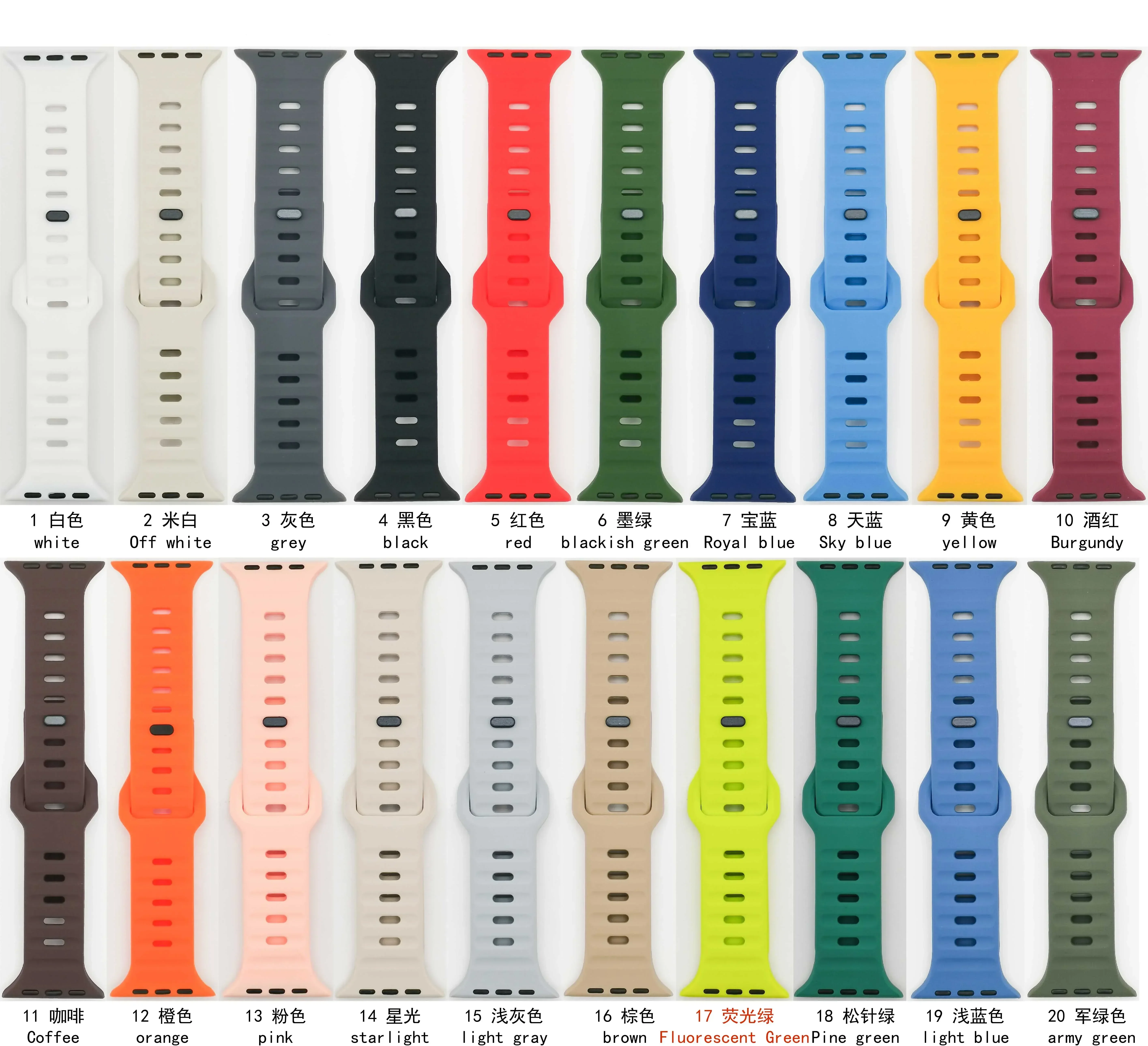 Pulseira de Silicone para Apple Watch, Bracelete Ultra 2, 49mm, 44mm, 40mm, 41mm, 45mm, 38mm, 42mm, Pulseira Correa para iWatch Series 9, 8, 7, 6, 5, SE, 4