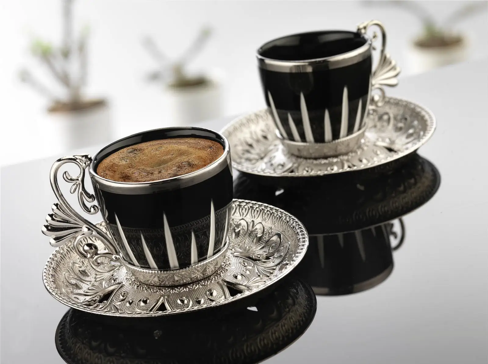 LaModaHome Espresso Coffee Cups Set, English Arabic Greek Coffee Set Coffee Cup For Women, Men, adults, Guests, New Home Weddi