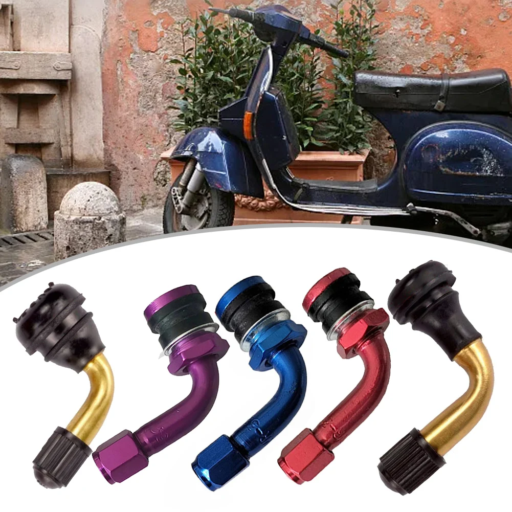 2pcs Motorcycle Gas Nozzle Electric Bicycle Special Tubeless Tire Valve PVR40 PVR70 Angled Valve E-scooter Accessories