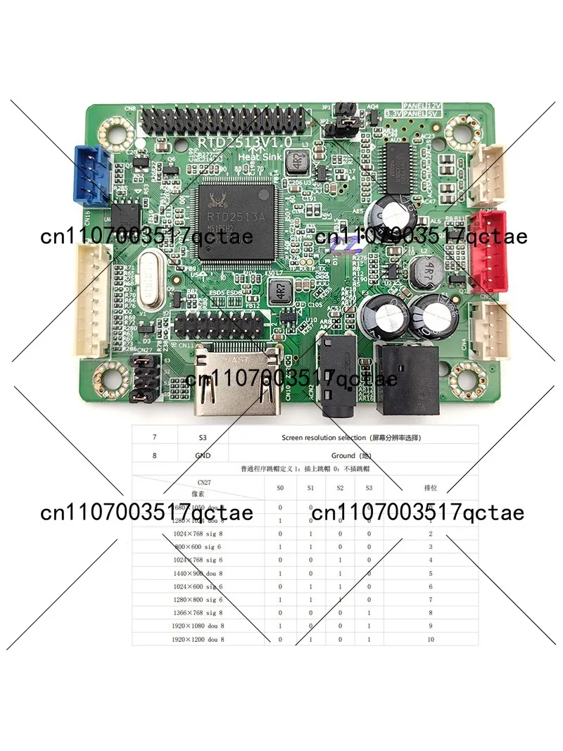 HDMI to LVDS Driver Board RTD2513V1.0 Industrial Wide Temperature Monitor Controller