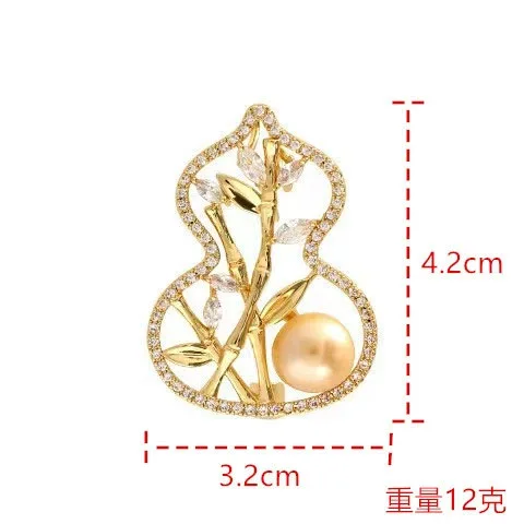 Exquisite Hollow Bamboo Gourd Brooch Pin Chinese Style Jewelry Accessories Holiday Souvenirs Lucky Fashion Gifts Wholesale