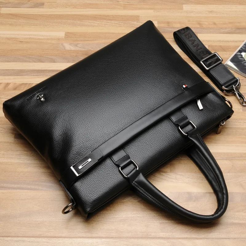 Neue Männer 14-Zoll Laptop Tasche Aktentasche Tasche Hohe Qualität Business PU Leder Schulter Messenger Taschen Büro Handtasche 2025