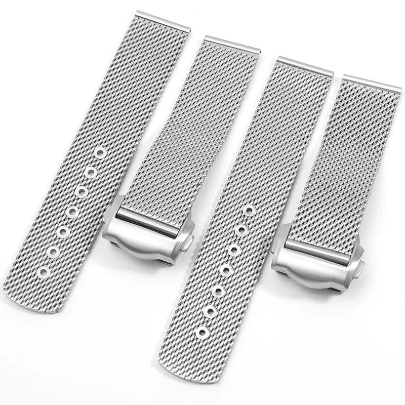 20mm Chain Watch Accessories Strap For Omega 007 Seamaster  Diver 300 Watch Band High Qualit Replace Milanese Stainless Bracelet