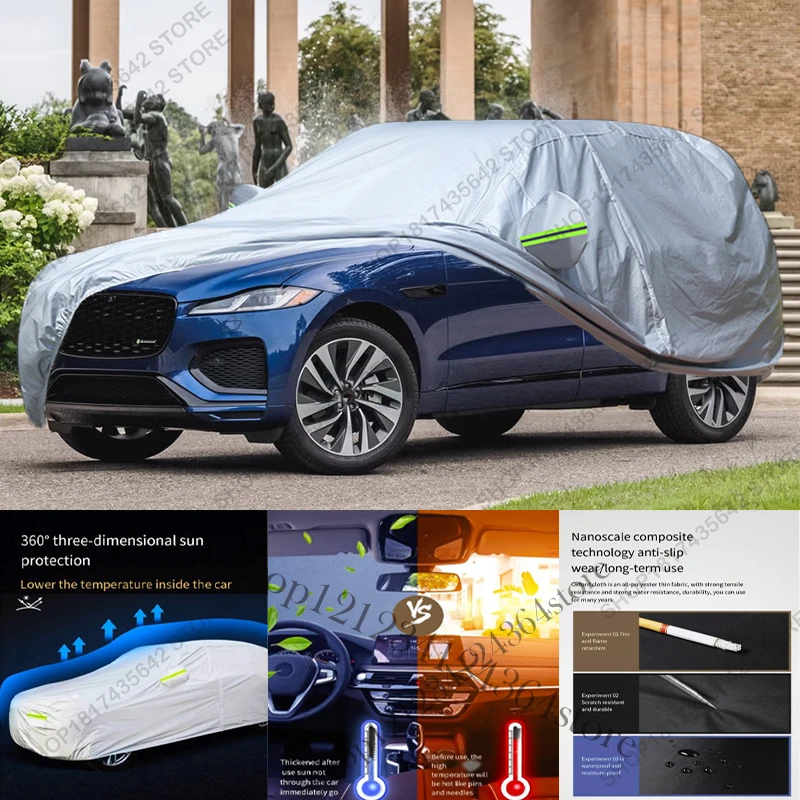 Full Car Cover Compatible with Jaguar F-Pace 2016-2025 All-Weather Sun Rain UV Dust Proof Rain Outdoor Indoor Protect