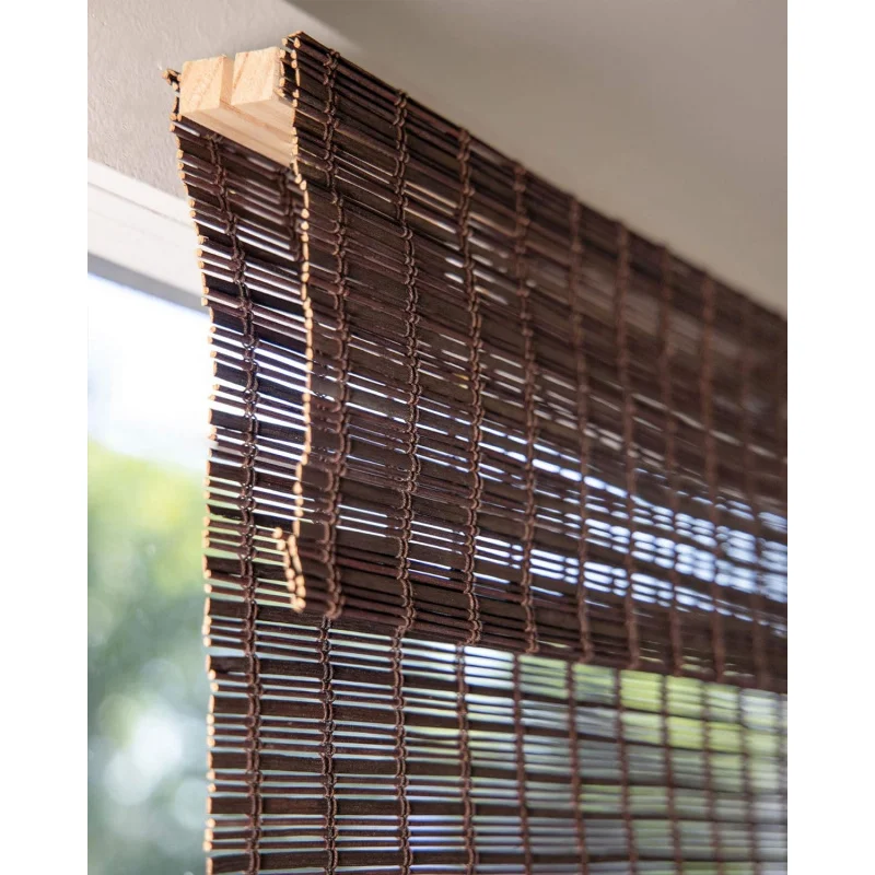 Bamboo Roman Shades - Customer Favorite Light Filtering Blinds for Windows, Premium Quality, Ideal for Home, Buffalo Brown, 34