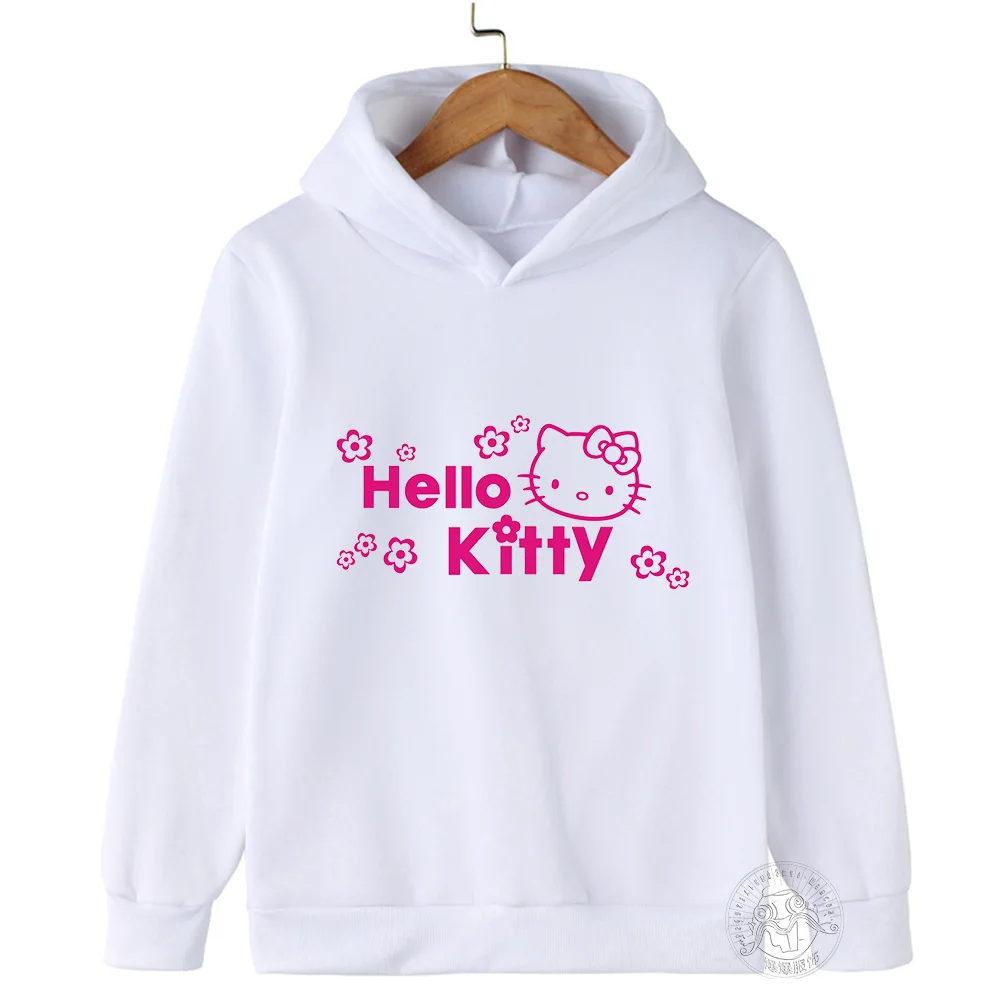 Children's hoodie cartoon printed HelloKitty long-sleeved sportswear Spring and Autumn boys and girls graffiti cute