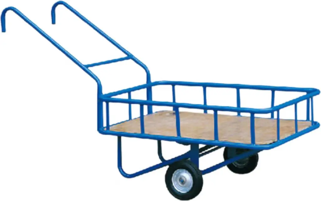 Convenient Flatbed Platform Hand Truck High Moving Capacity Foldable Design Easy Warehouse Use Wood Trolley Wheelbarrow Price