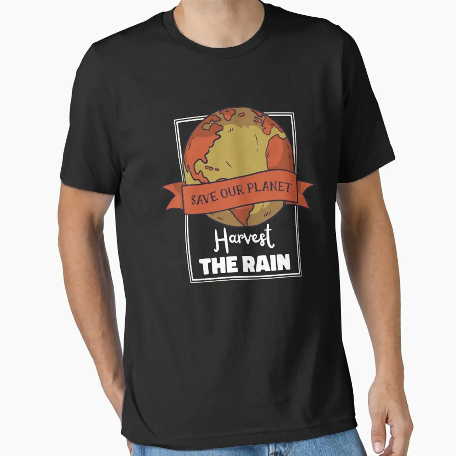 Save our Planet Rainwater harvesting Water Conservation Awareness Essential T Shirt vintage Washed fashion graphic