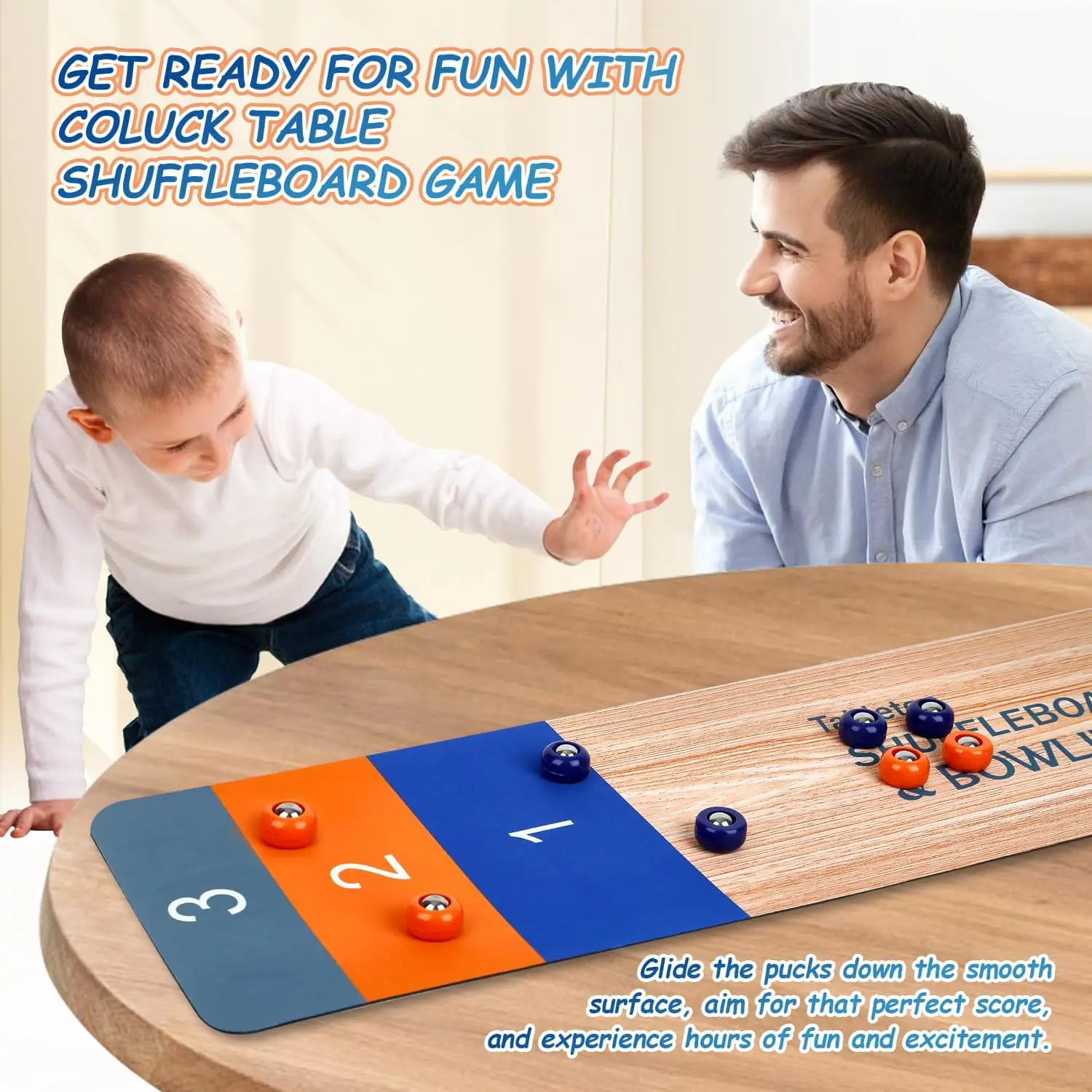 Curling 3-in-1 bordspel Tafelblad Shuffleboard Bowling Curling Bordspel Mini Tafelspellen Familiesportspel voor volwassen kinderen