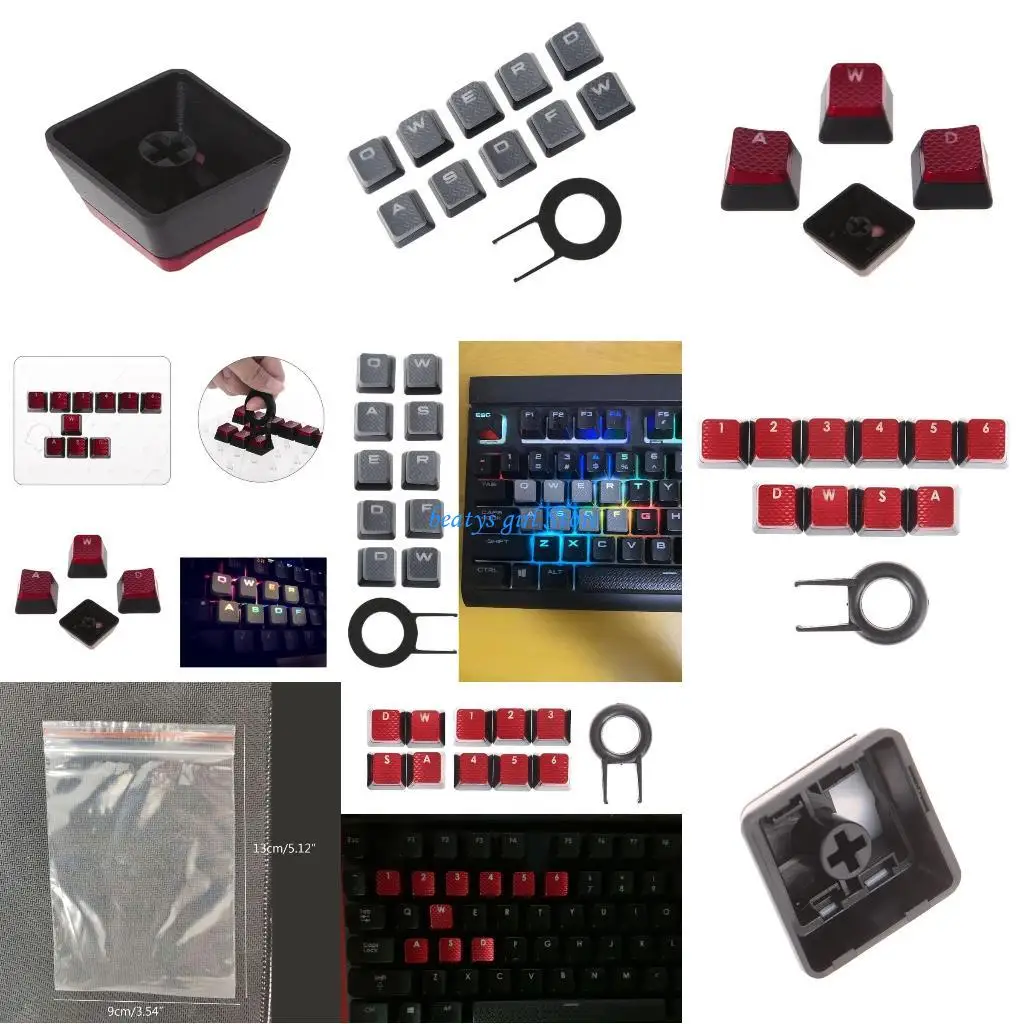 

C7AB 10Pcs Backlit Keycaps for Corsair K70 RGBK70 K95 K90 K63 K65 Mechanical Keyboard Keycap Replacement Anti Slip