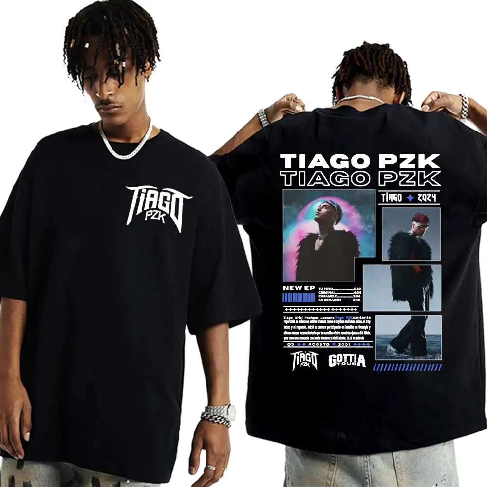 Rapper Tiago Pzk Gottia Tour Graphic T Shirts Harajuku Hip Hop Style Vintage T-shirt Men Women Casual Loose Short Sleeve T Shirt