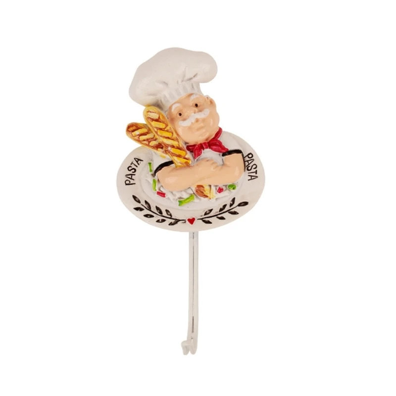 Chef Wall Hanger Decorative Chef Wall Hooks Key-Coat Utilities Hook Chef Wall Art for-Kitchen Wall-Decor Figurine Holder