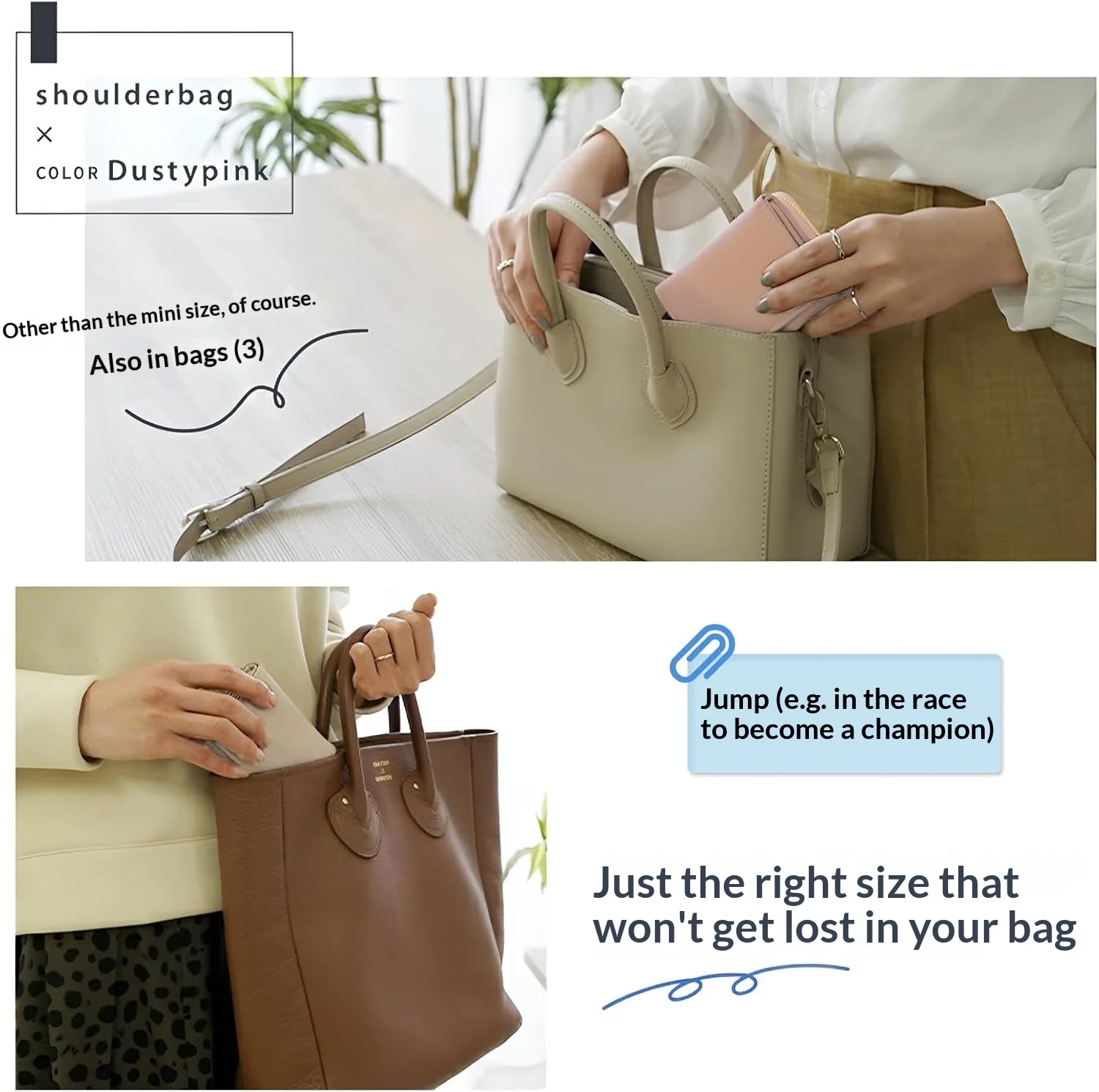 Pomelo Best Trifold Kleine Geldbörse für Damen, RFID-blockierend, Kunstleder, schlanker Kartenhalter mit Reißverschluss für Münzen – Detail 5