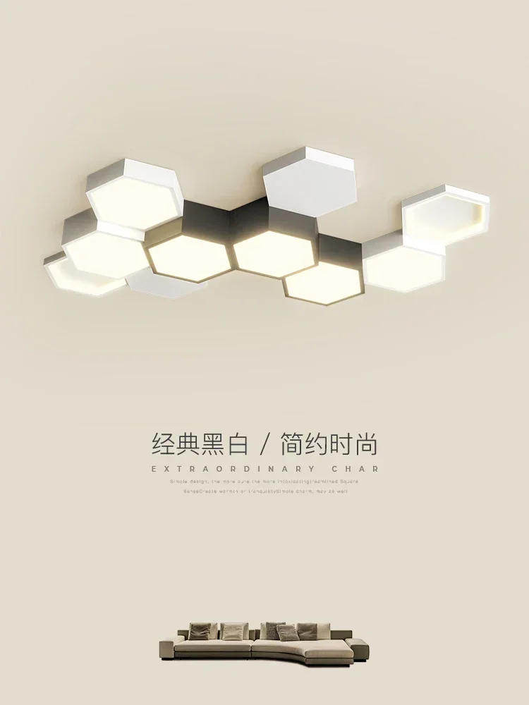 

Living Room Ceiling Lamp Creative Geometric Combination Atmospheric Dining Room LED Lamp Modern Simple Personality Bedroom Lamp