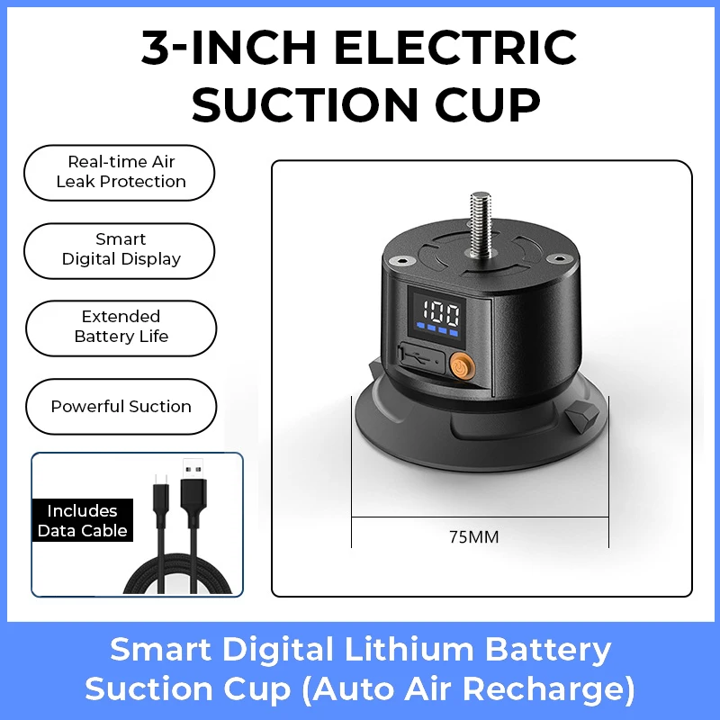 

3 4.5 6 Inch Car Electric Suction Cup Shooting Tool Shock Absorption Sports Camera Phone Waterproof Fixed Suction Cup Bracket