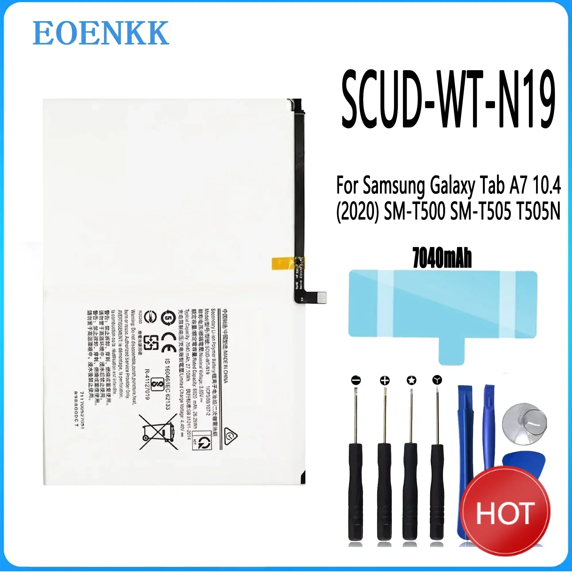 New Replacement Battery SCUD-WT-N19 For Samsung Galaxy Tab A7 T500 T505C Tablet Battery 6820mAh