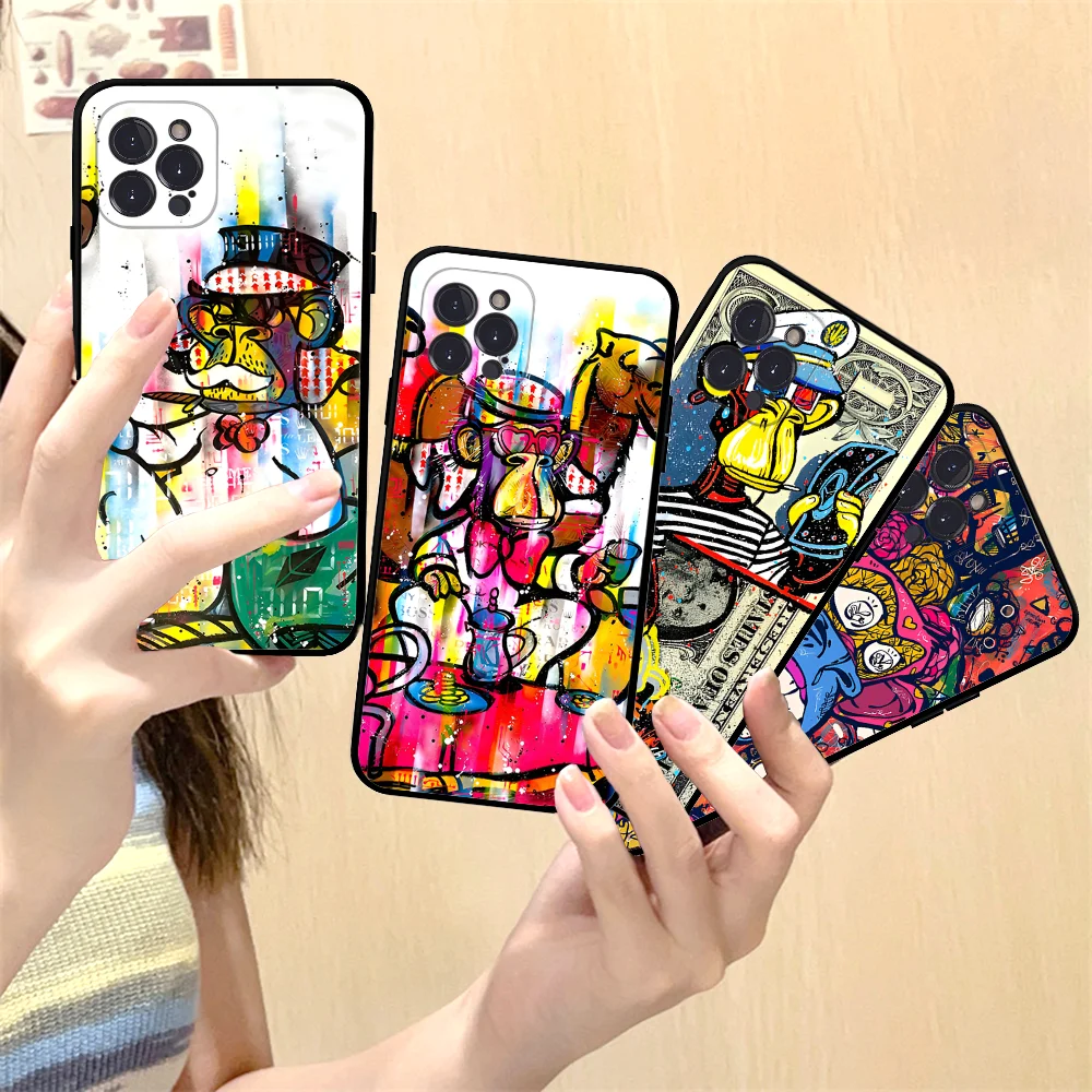 Funny Cartoon B-Bored A-Ape Phone Case Silicone Soft for iphone 15 14 13 12 11 Pro Mini XS MAX 8 7 6 Plus X XS XR Cover