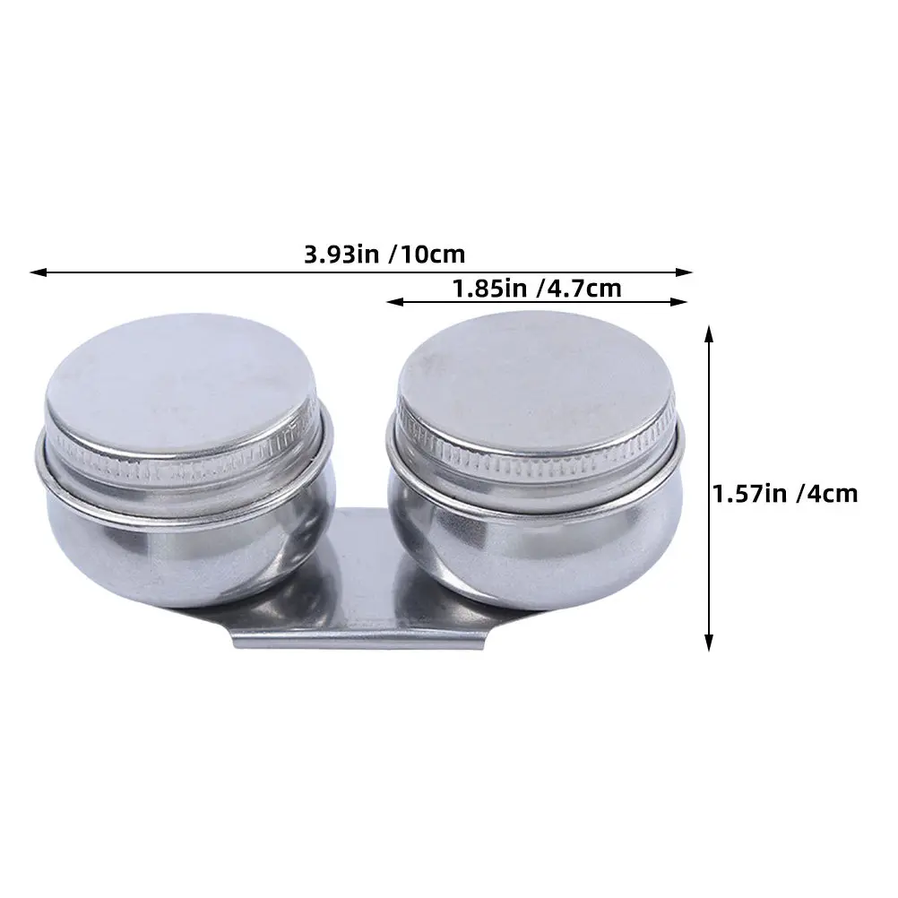 Professional Stainless Steel Double Palette Cup for Oil Painting Artists Dual Compartment Solvent Container Brush Cleaner Rinse