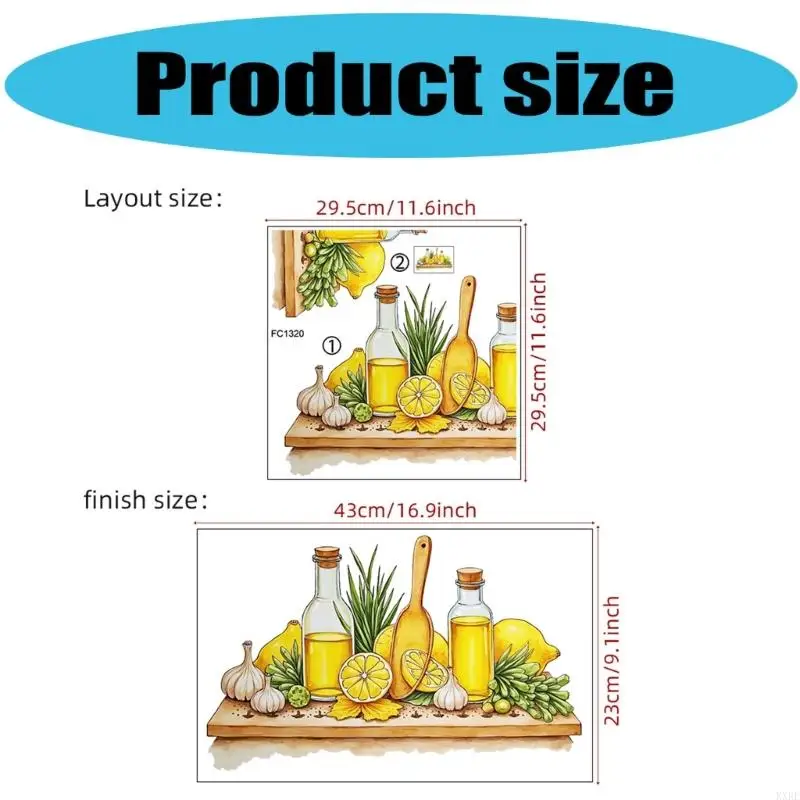 Lemon و Honeys ملصق ملصق المطبخ القابل لإعادة الاستخدام نمط الجرف PVC PVC لسهولة تطبيق الحائط Decors Kxre