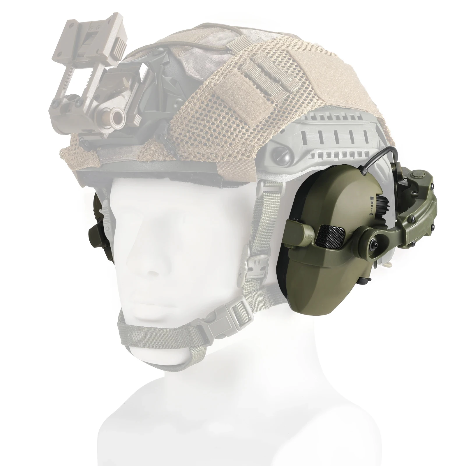 Active Helmet Mounted Earmuffs For Shooting Electronic Hearing Protection Ear Protect Noise Reduction Active Hunting Headphone