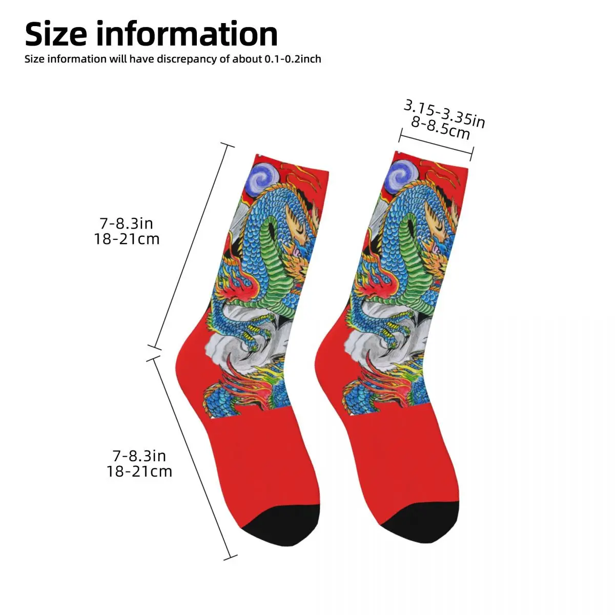 Chaussettes Happy Dragon de style chinois pour hommes et femmes, bas de cyclisme, cadeau de nouveauté, printemps, été, automne, hiver