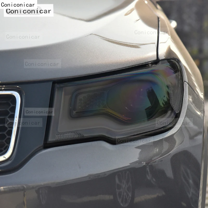 For JEEP Compass 2017-2020 Car Headlight Black TPU Protective Cover Film Front Light Tint Change Color Sticker Accessories view 5