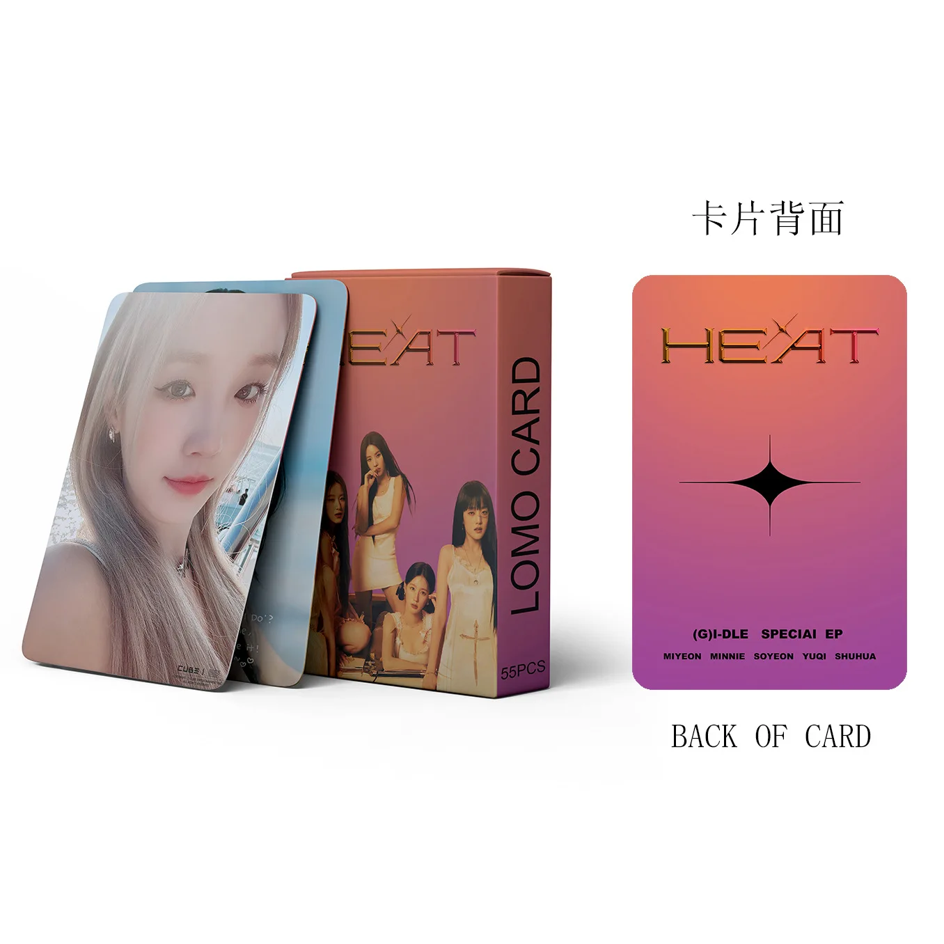 Kpop Gidle Lomo Cartões, Heat Photocard, Novo Álbum Photo Print Cards Set, Coleção de Fãs, 55pcs