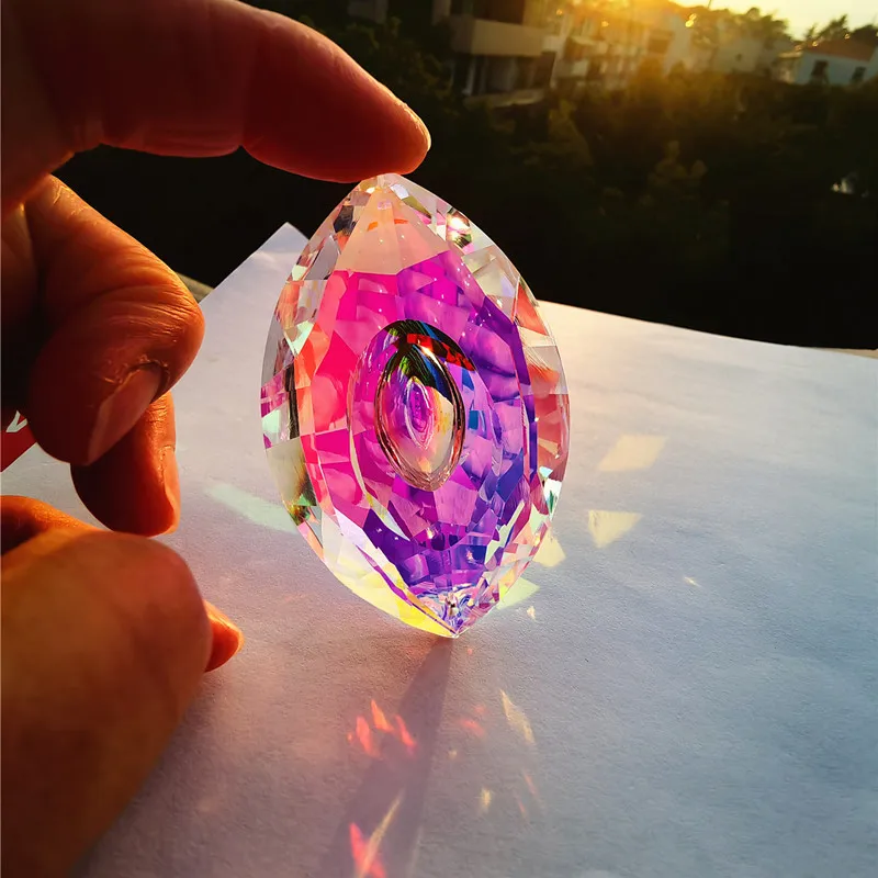 20pcs 76mm K9 AB Crystal Diy Sun Catcher Glass Rainbow Maker Beautiful Ornament Christmas Tree Hanging Wedding Party Decoration